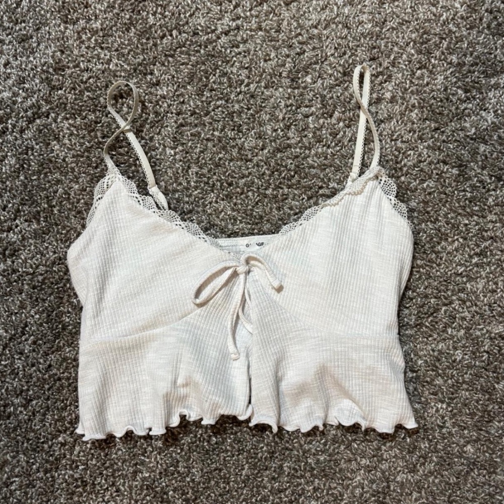 Garage Flowy White Lace Tank Top